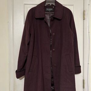 Forecaster Of Boston Women's Burgundy Long Pea Coat Size 16